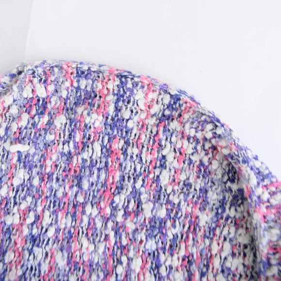 Vintage Gloria Vanderbilt Purple & Pink Knit Scoop Neck Sweater M - Picture 12 of 13